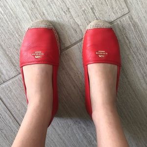 Coach Orange 'rhodelle' Espadrille Skimmer Flats